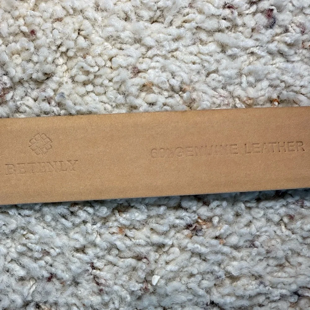 Paul Betenly Mens Pink and White Genuine Leather‎ Tech Belt Size Size 38 Golf
